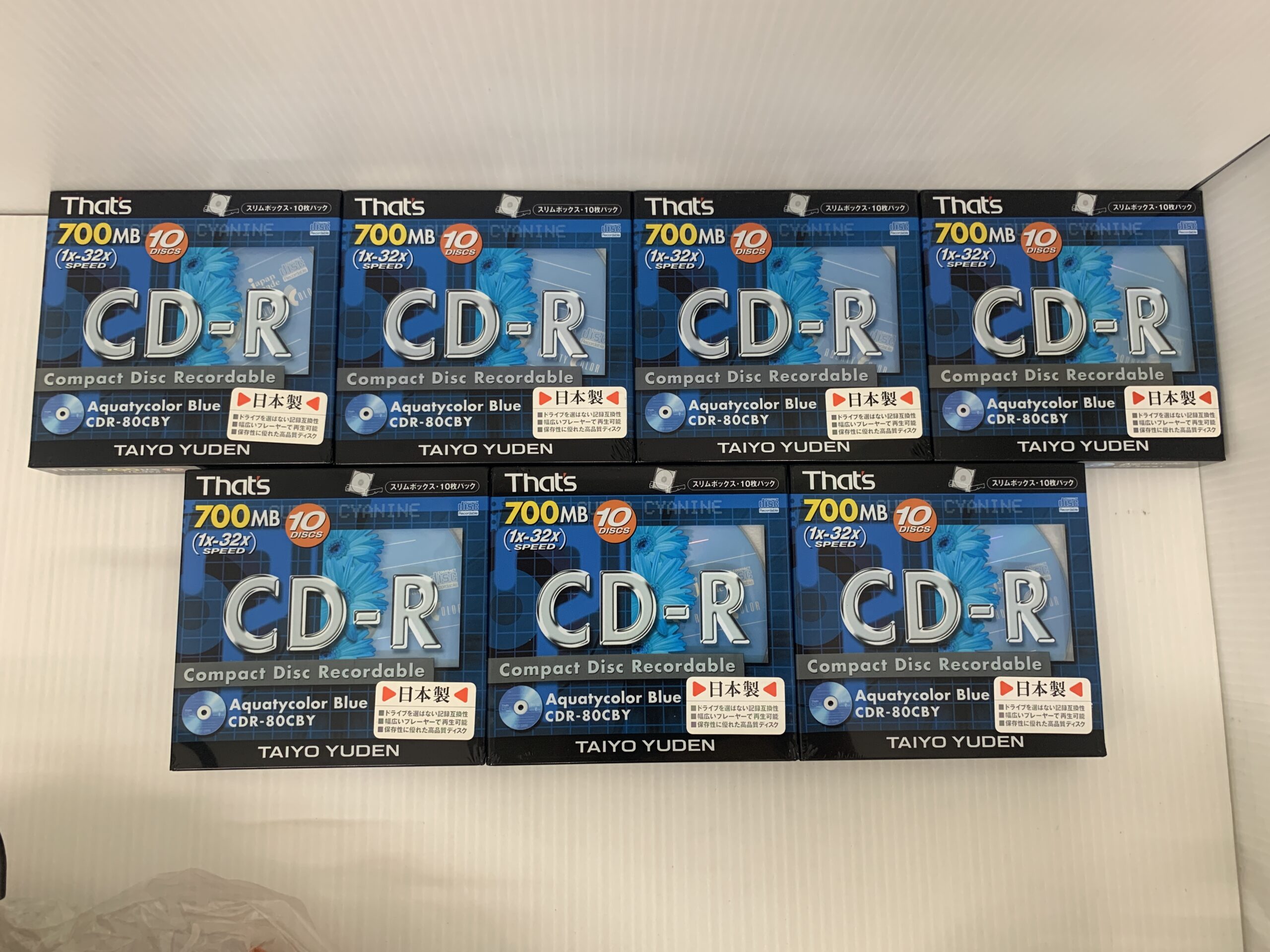 古賀市のお客様からThat's 太陽誘電 CD-R 700MB 32倍速 10枚×7 計70枚